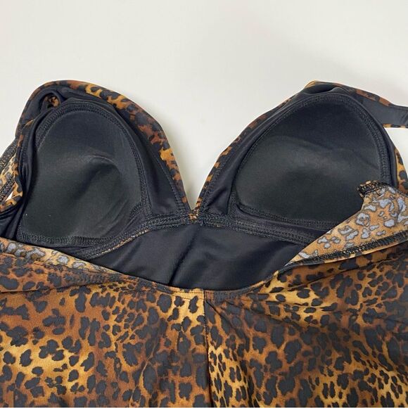 Miraclesuit One Piece Animal Print Ruched Swimsuit Women's Size 12 - Picture 7 of 14